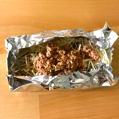 食感が楽しい！オクラとえのきのホイル焼き